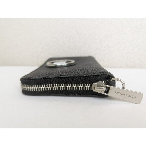 Michael Kors MK Signature Fulton Zip Around Multifunction Clutch Wallet Black - Picture 5 of 12